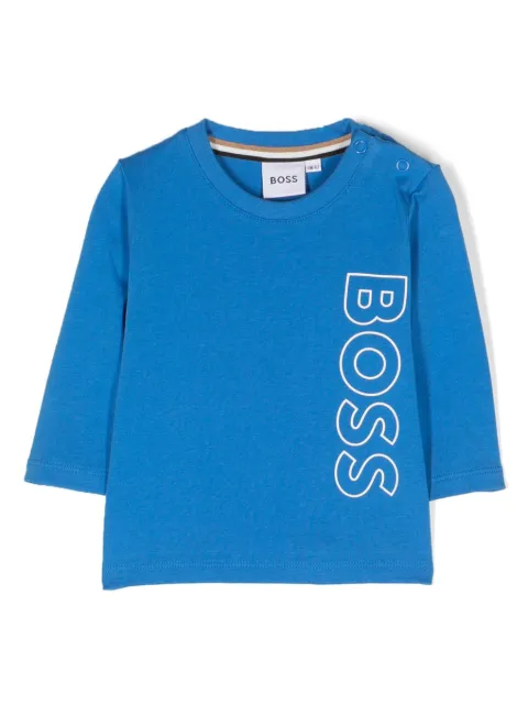 BOSS Kidswear logo-print long-sleeve top