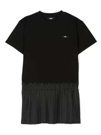 dkny t shirt dress SPORTSWEAR womens Cap Sleeve Logo T-shirt Tshirt Dress, Black, Small US : Clothing, Shoes & Jewelry sleeve keep it relaxed DKNY Women's Ruched Boat-neck T-shirt
