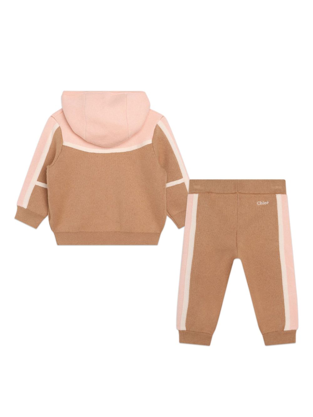 Shop Chloé Stripe-detailing Zip-up Tracksuit In Pink