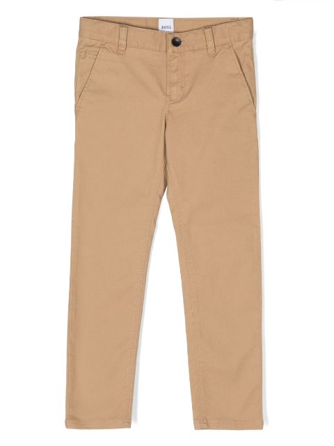 BOSS Kidswear straight-leg stretch-cotton chinos