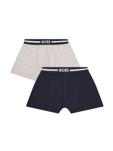 BOSS Kidswear logo-waistband cotton boxers (set of two)