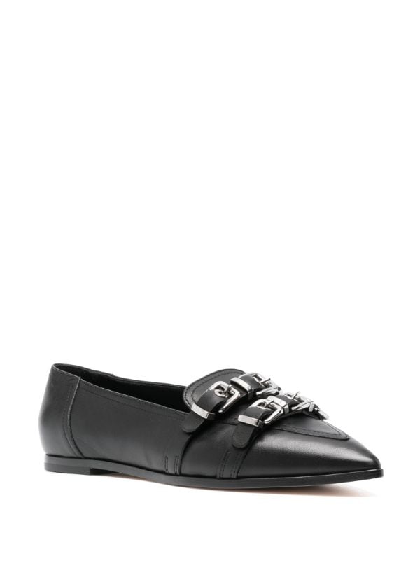 AGL buckle detail pointed top Loafers Farfetch