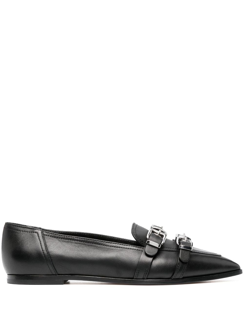 AGL buckle-detail pointed-top loafers