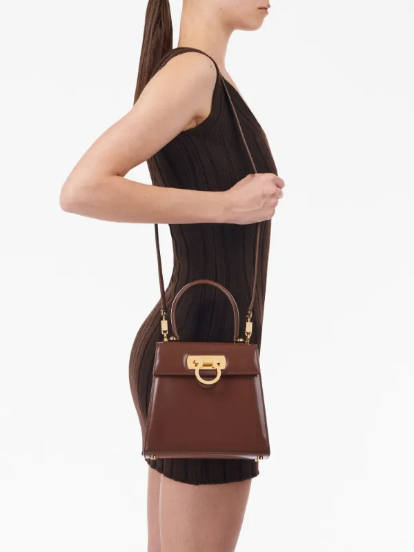 Ferragamo Iconic Top Handle Tote Bag | Brown | FARFETCH JO