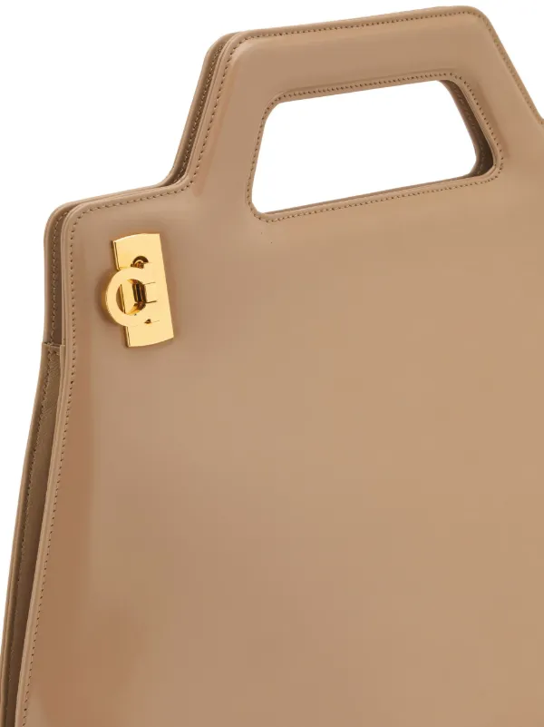 【送料&関税込】Ferragamo wanda Handbag Ferragamo Wanda Micro Patent-Leather Tote Bag | Coggles