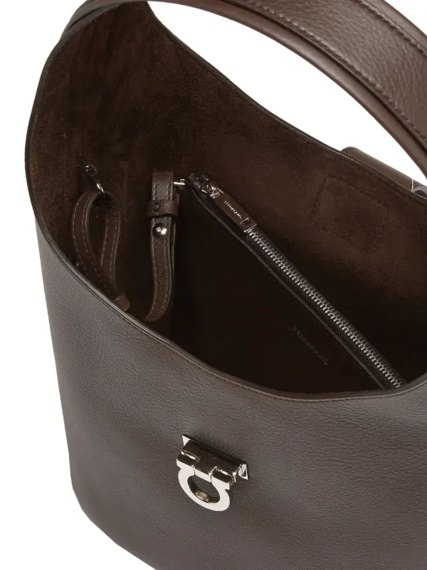 【大人気】FERRAGAMO North-South ホーボー バッグ ブラウン Ferragamo Hobo レザーバッグ M | ブラウン | FARFETCH JP