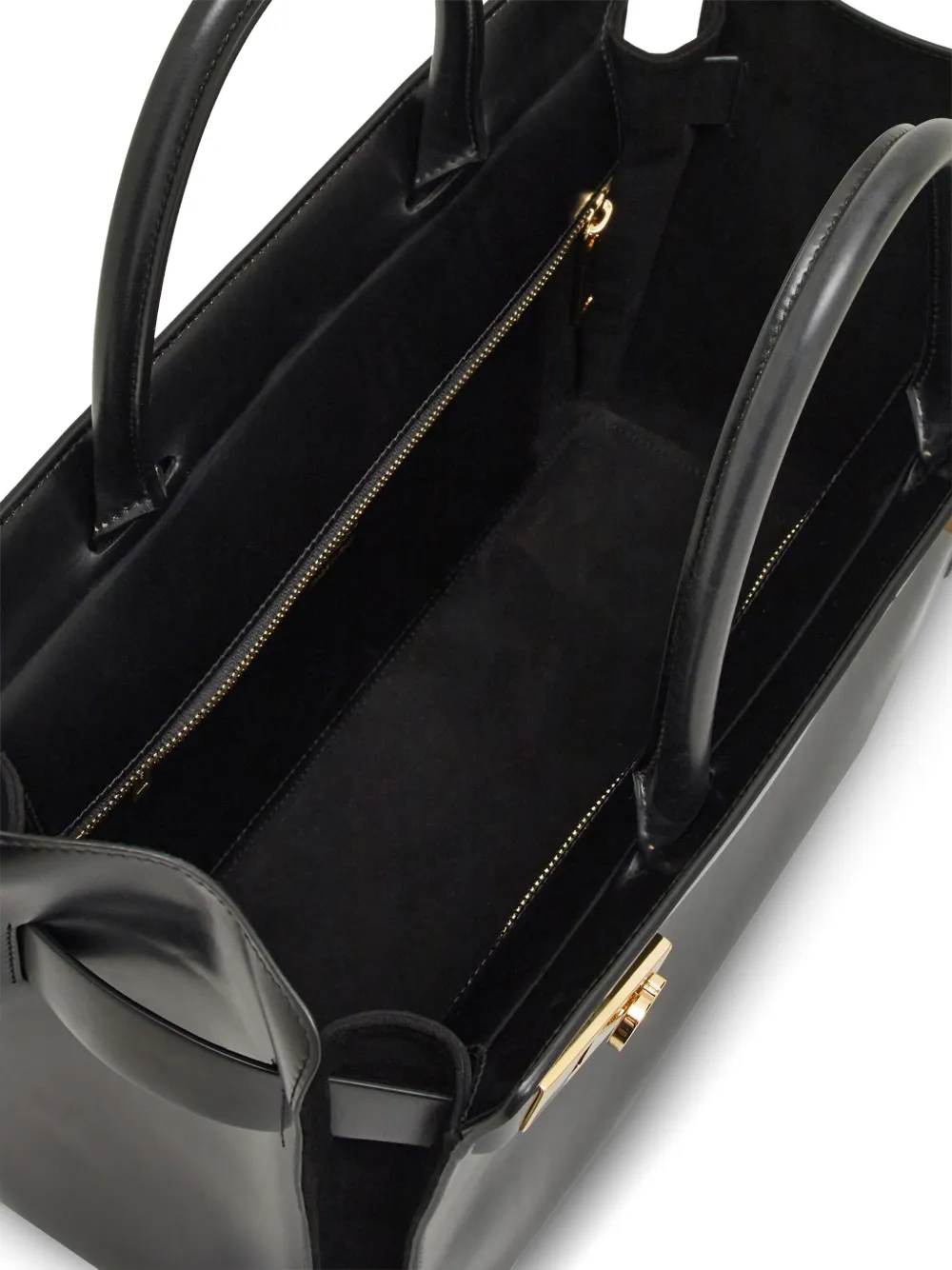 Ferragamo Gancini leren shopper Zwart