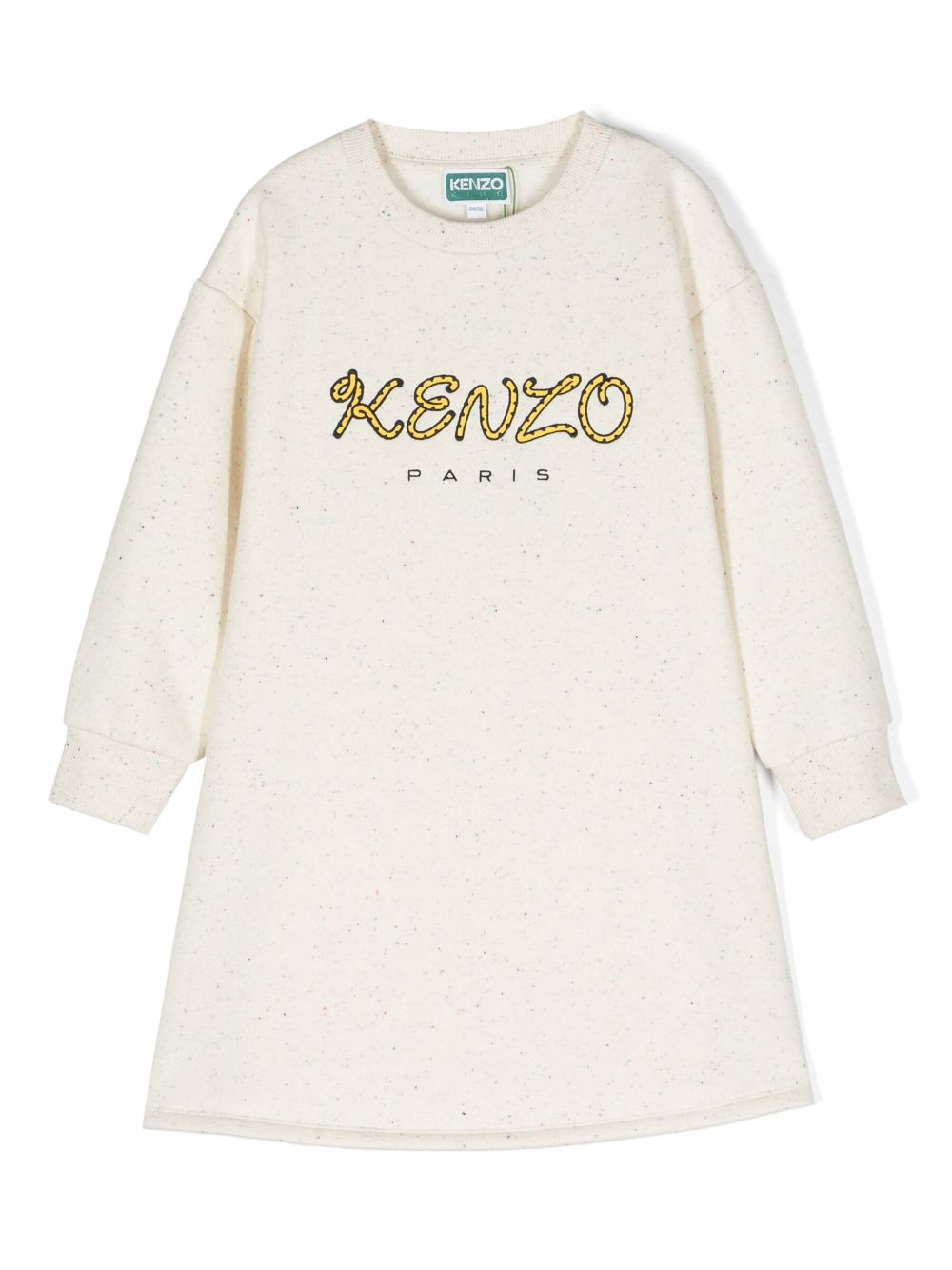 Kenzo Kids logo-print cotton dress - Neutrals