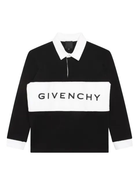 Givenchy Kids Camisa polo de algodão com logo 