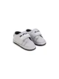 BOSS Kidswear logo-lettering leather slippers - Grey