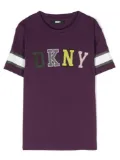 Dkny Kids logo-patches cotton T-shirt - Purple