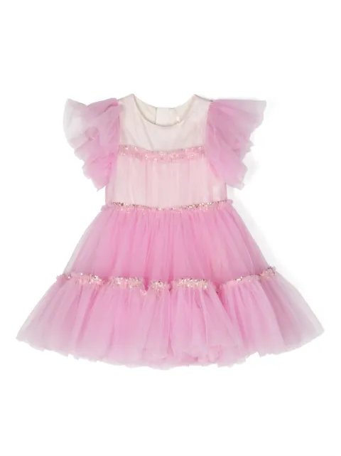 Billieblush sequin-embellished tulle tiered dress 