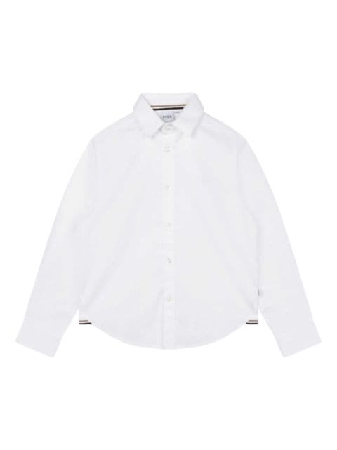 BOSS Kidswear logo-embroidered long-sleeve shirt