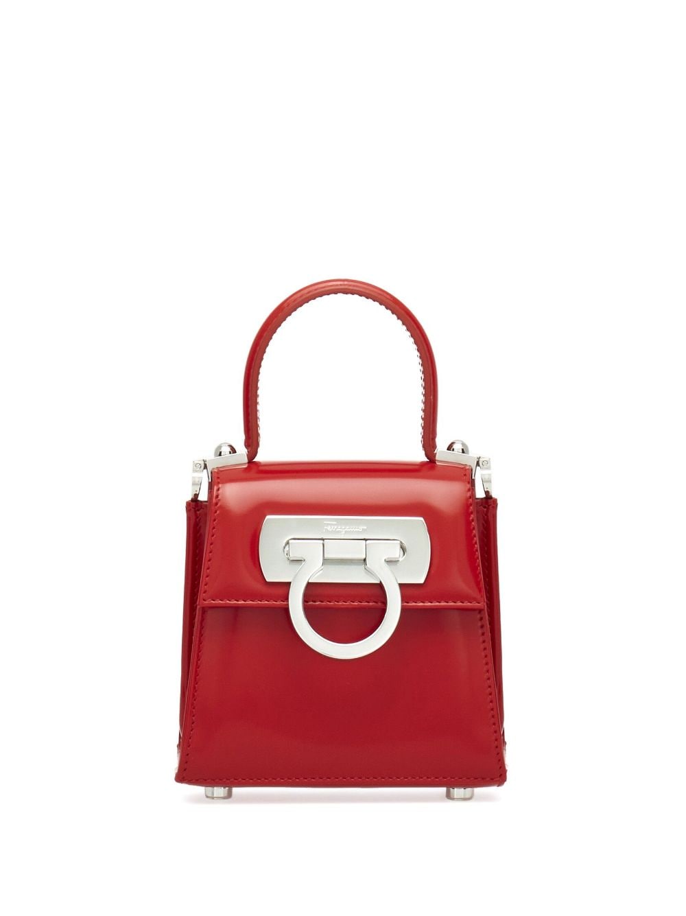 Ferragamo Iconic Top Handle Mini Bag In Red