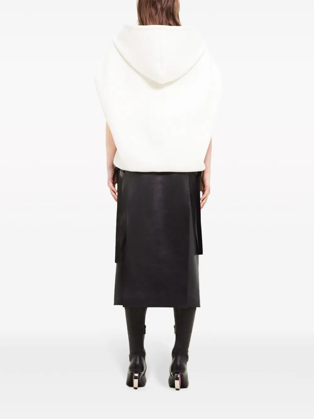 Courrèges Sleeveless Drawstring Hoodie In White