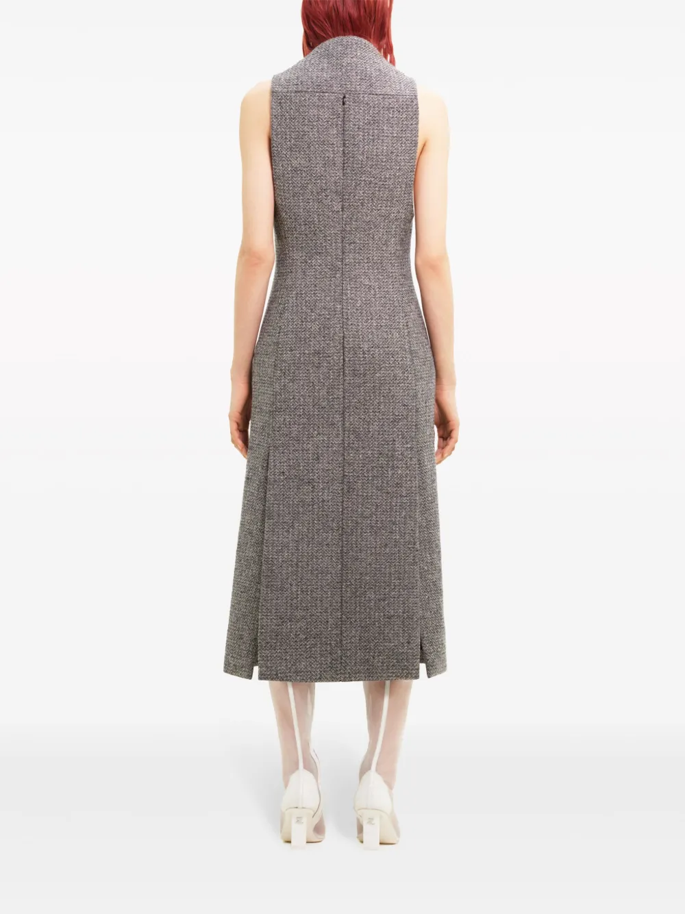 Courrèges Wool-blend Midi Dress In Black