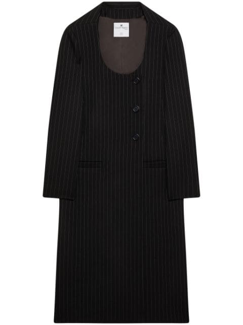 Courrèges pinstriped virgin wool single-breasted coat