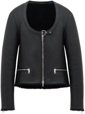 Courrèges オーバーサイズ レザージャケット | ブラック | FARFETCH JP