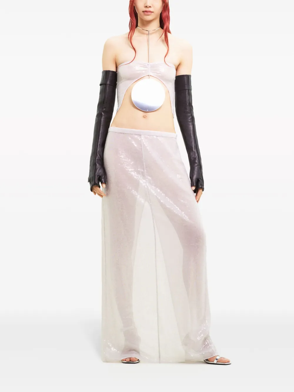 Courrèges New Age Sequinned Top In Grau