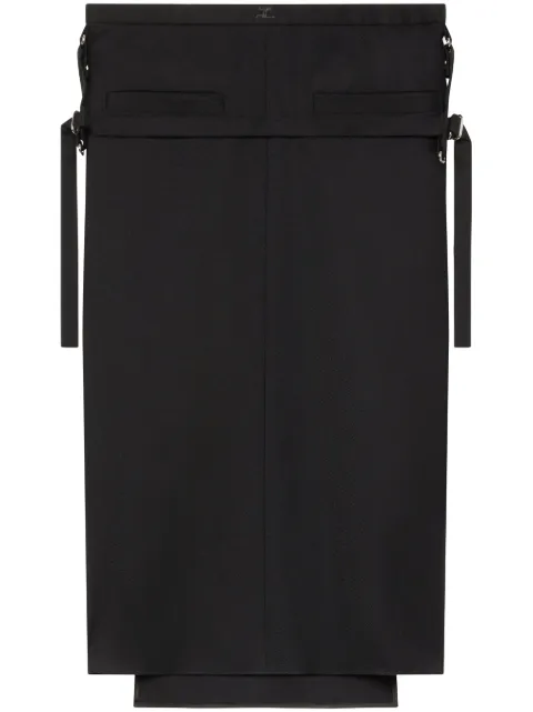 Courrèges panelled virgin wool midi skirt