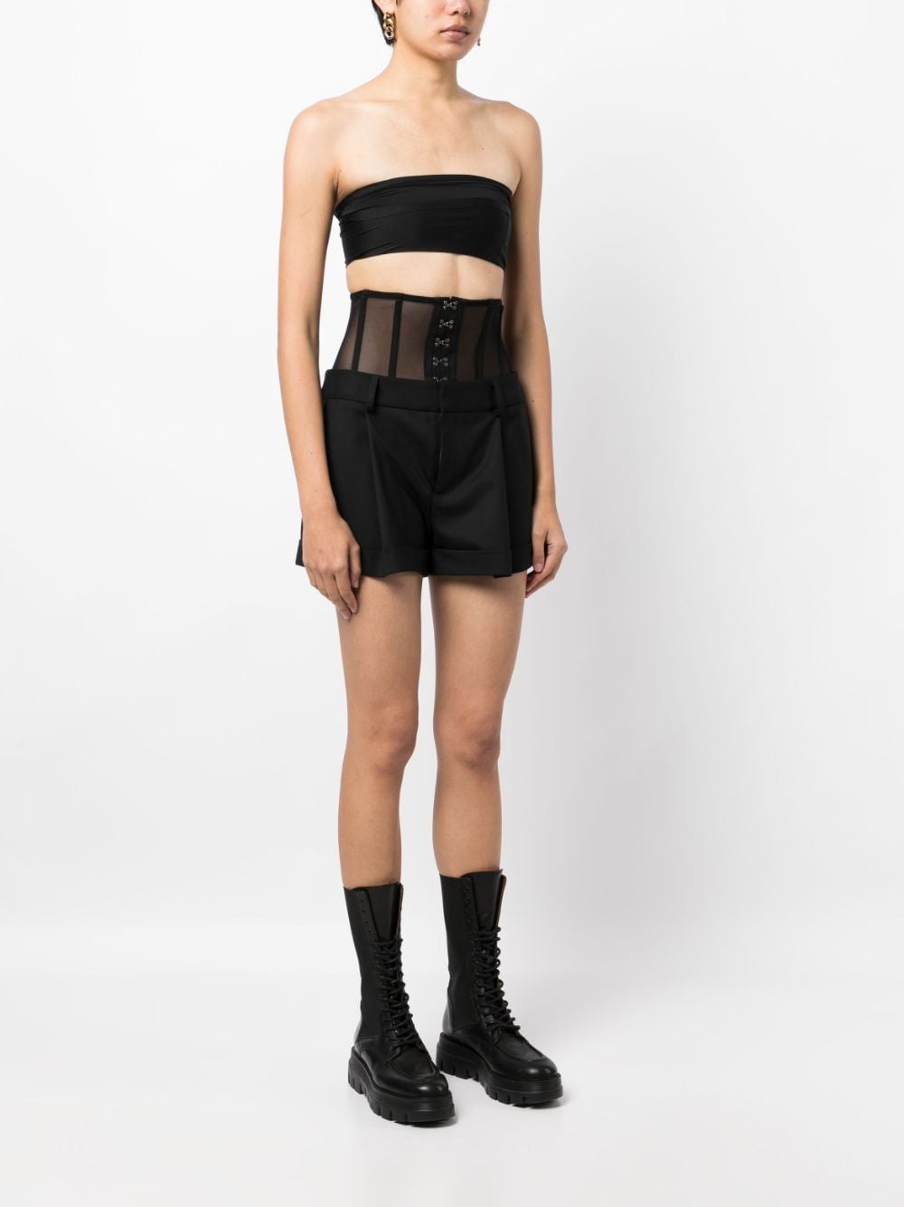 Shop Monse High-waist Bustier Shorts In Black