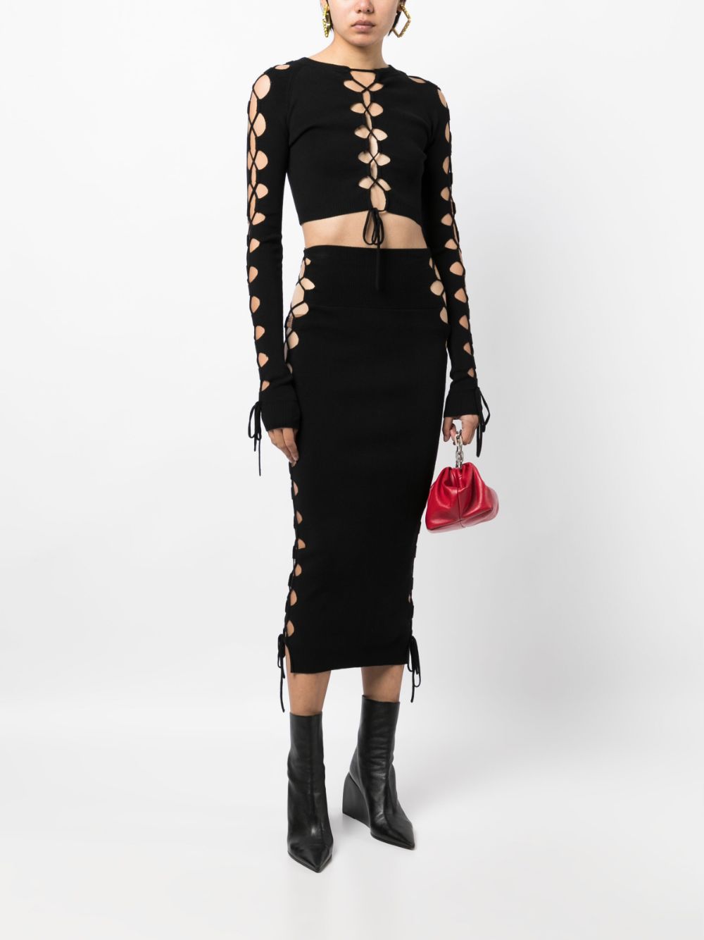 Image 2 of Monse lace-up detail cropped jumper