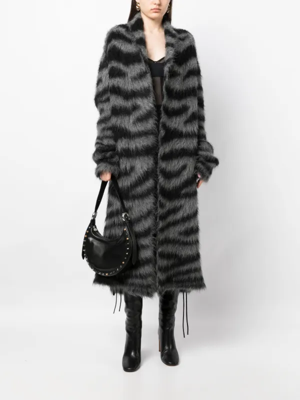 Monse zebra-print Long Cardigan | Grey | FARFETCH