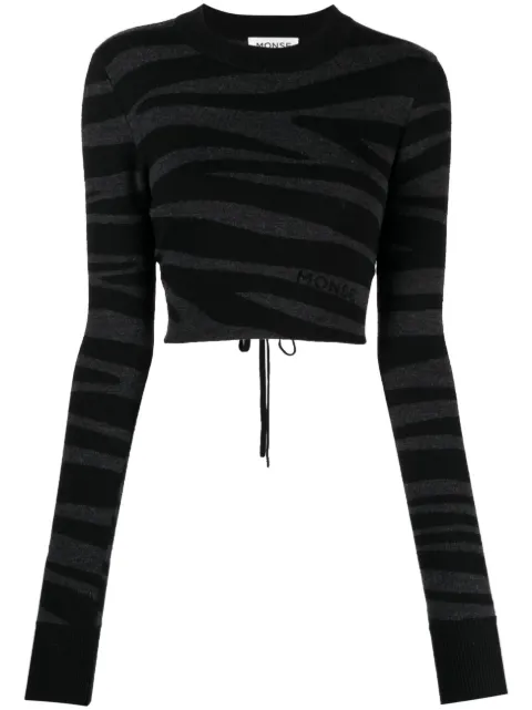 Monse zebra-knit cropped jumper