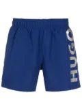 HUGO Abas metallic logo-print swim shorts - Blue