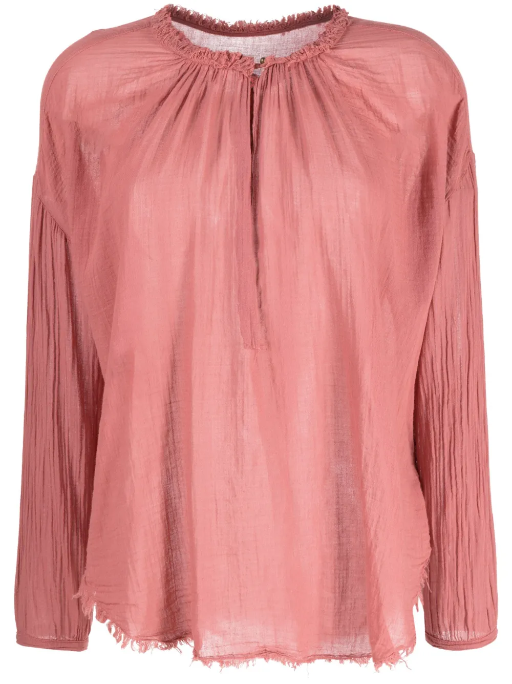 Raquel Allegra blouse en coton Poet à manches longues - Rose Top Merken Winkel