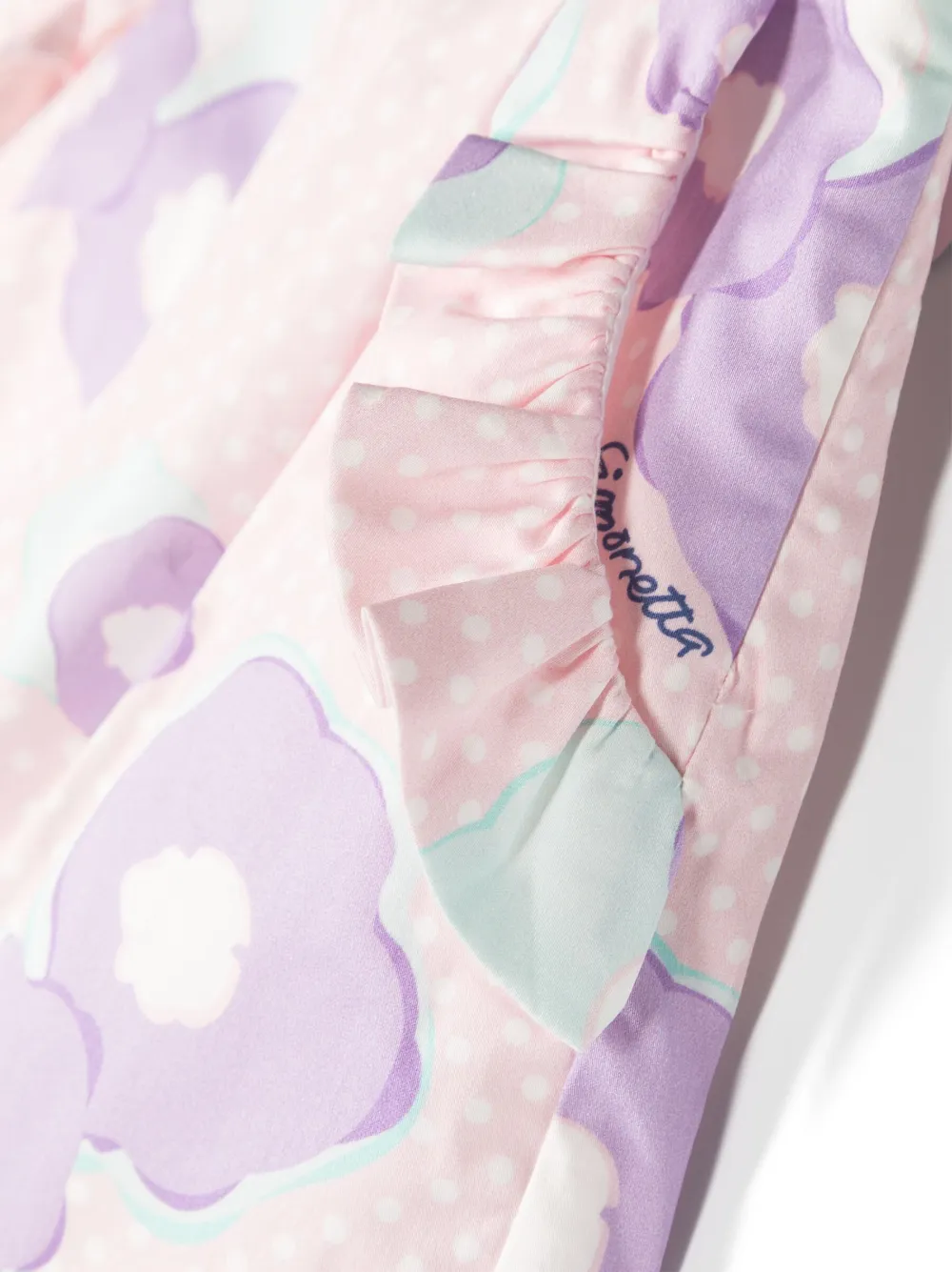 Simonetta Ruffle-detail Floral-print Shorts In Pink