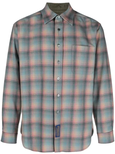 Maison Margiela long-sleeved checkered wool shirt