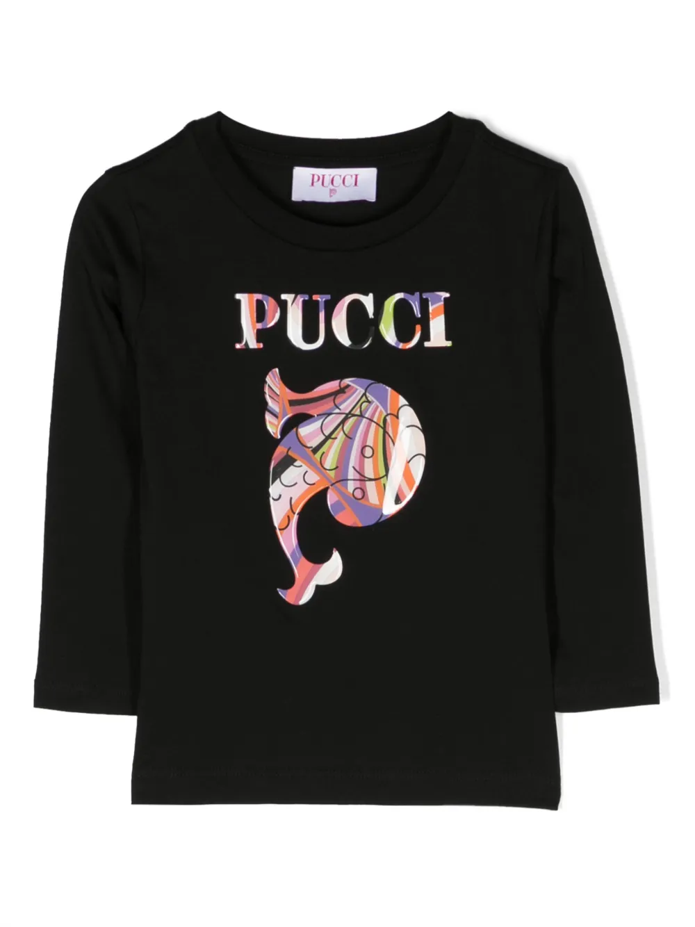 PUCCI Junior logo-print long-sleeved T-shirt | Black