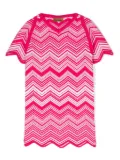 Missoni Kids raglan-sleeve zigzag-knit dress - Pink