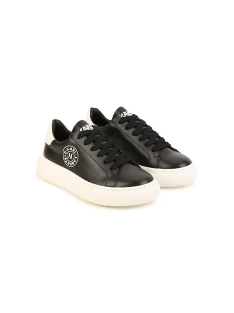 Karl Lagerfeld Kids - logo-print lace-up leather sneakers