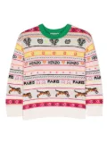 Kenzo Kids jacquard crewneck jumper - Neutrals