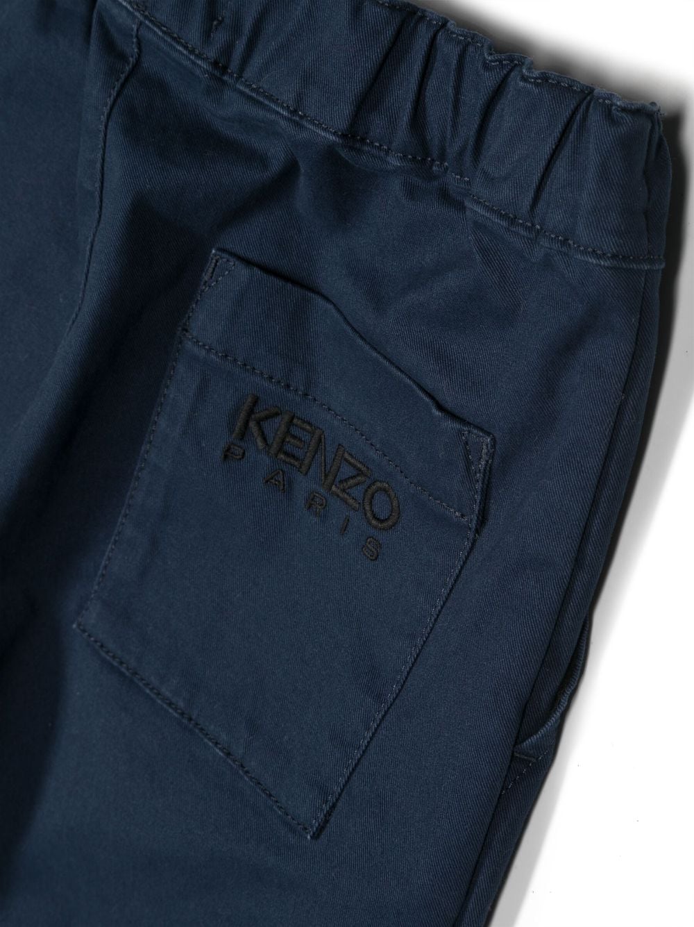 Shop Kenzo Logo-embroidered Straight-leg Trousers In Blue