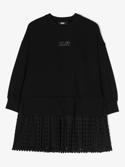 Dkny Kids vestido corto con logo estampado