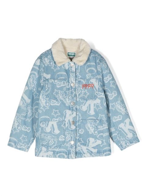 Kenzo Kids logo-print denim jacket