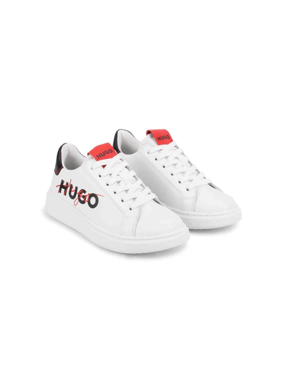 HUGO LOGO-PRINT LACE-UP SNEAKERS