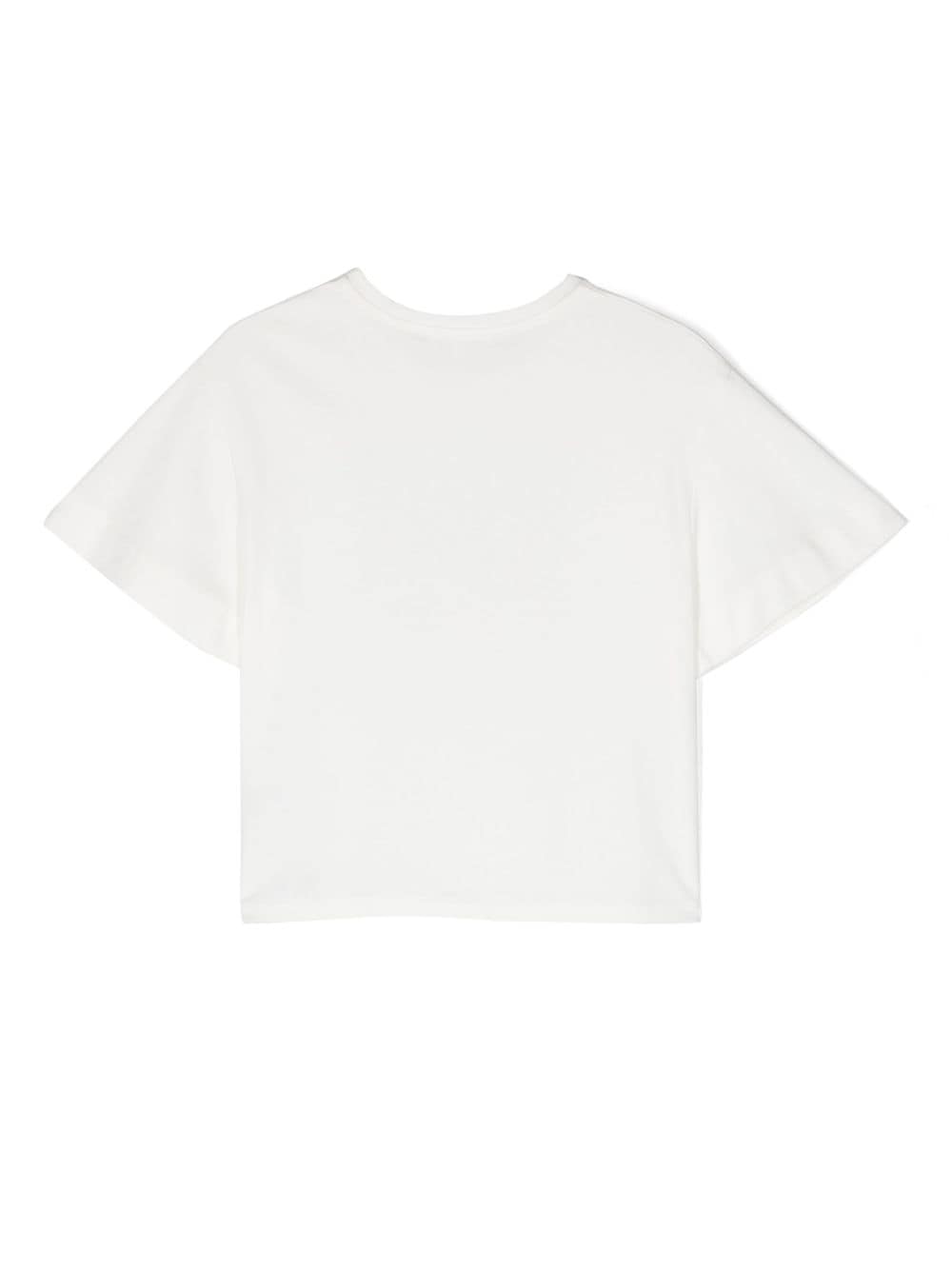 Chloé Kids logo-print organic cotton T-shirt - Wit