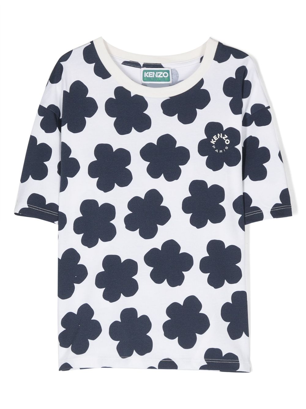 Kenzo Kids floral-print stretch-cotton T-shirt - White