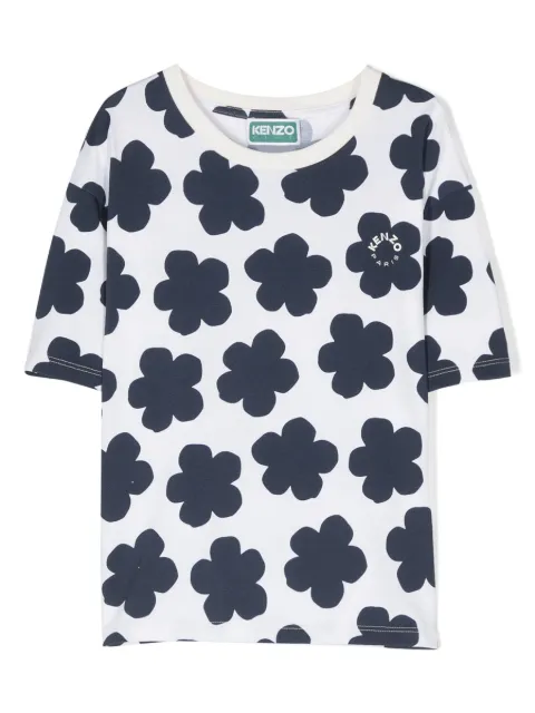 Kenzo Kids floral-print stretch-cotton T-shirt