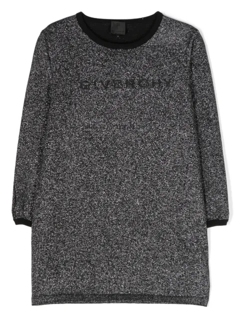 Givenchy Kids Vestido metalizado com logo