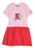 Kenzo Kids logo-print two-tone dress - Pink