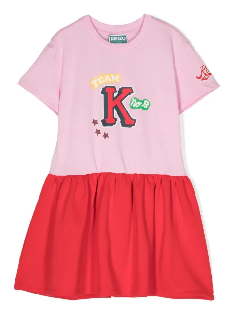 Kenzo Kids logo-print two-tone dress