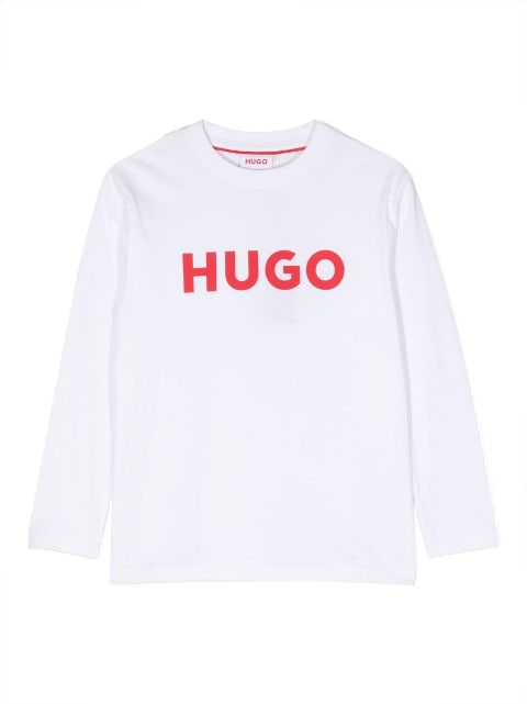 HUGO KIDS logo-print long-sleeve T-shirt 