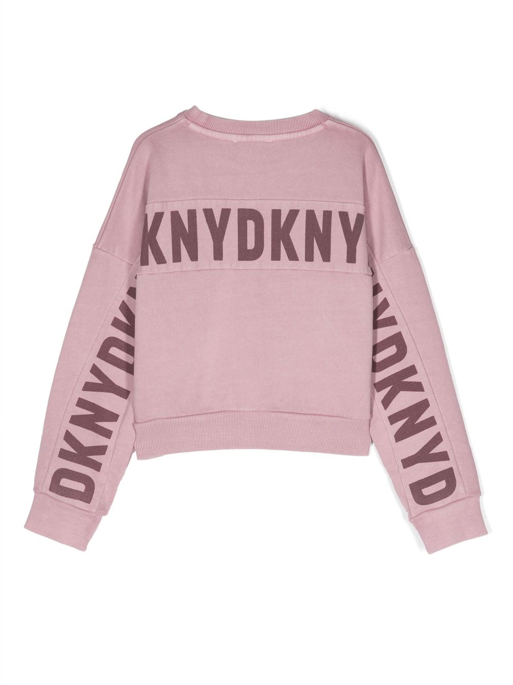 Shop Dkny Logo-print Cotton Sweatshirt In Purple