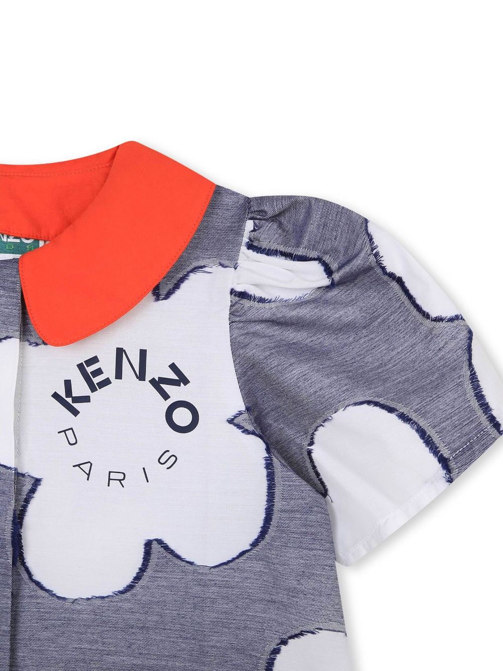 Shop Kenzo Floral-print Cotton Shirt In Blue