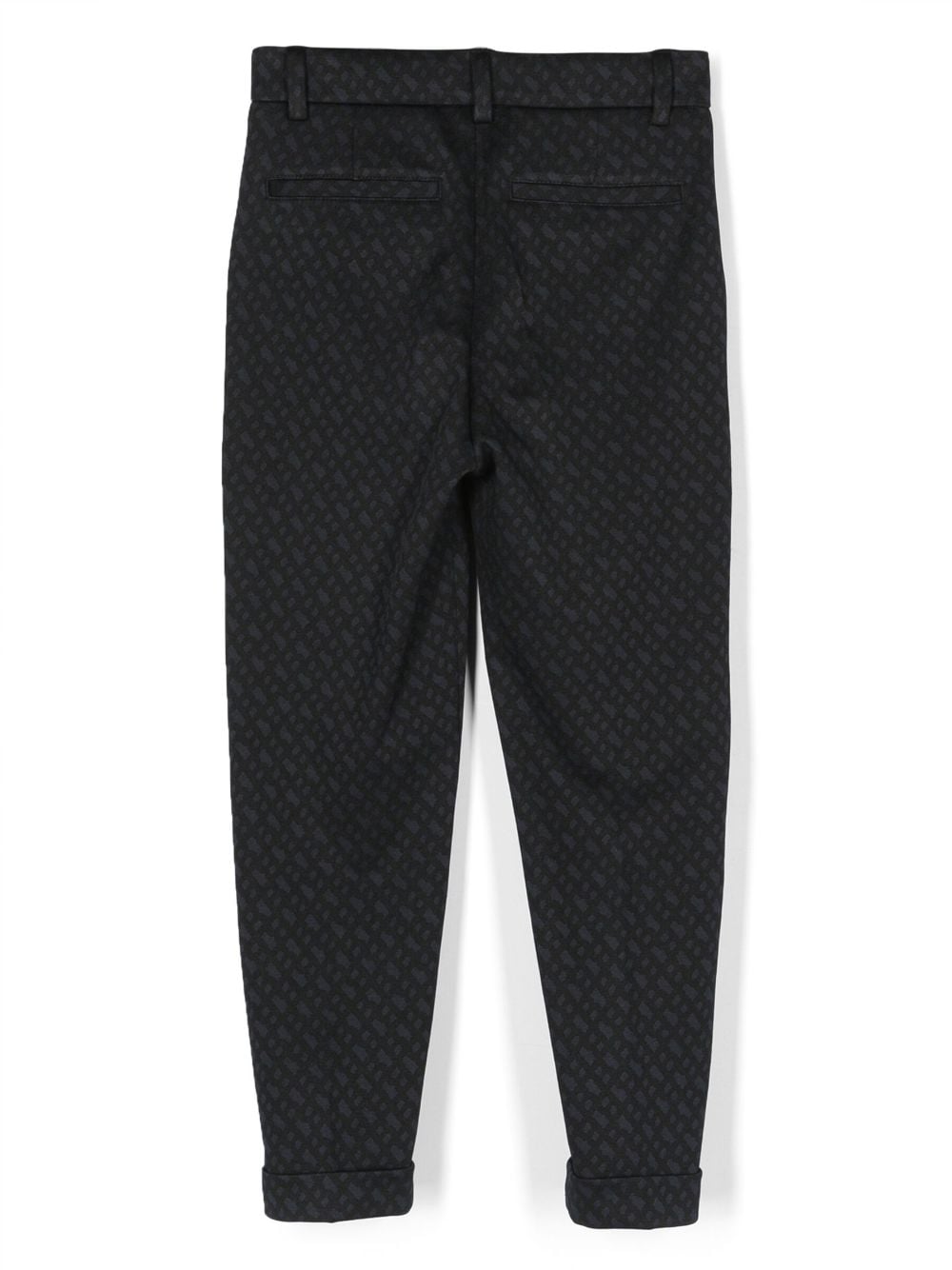 BOSS Kidswear Pantalon met monogram jacquard - Zwart